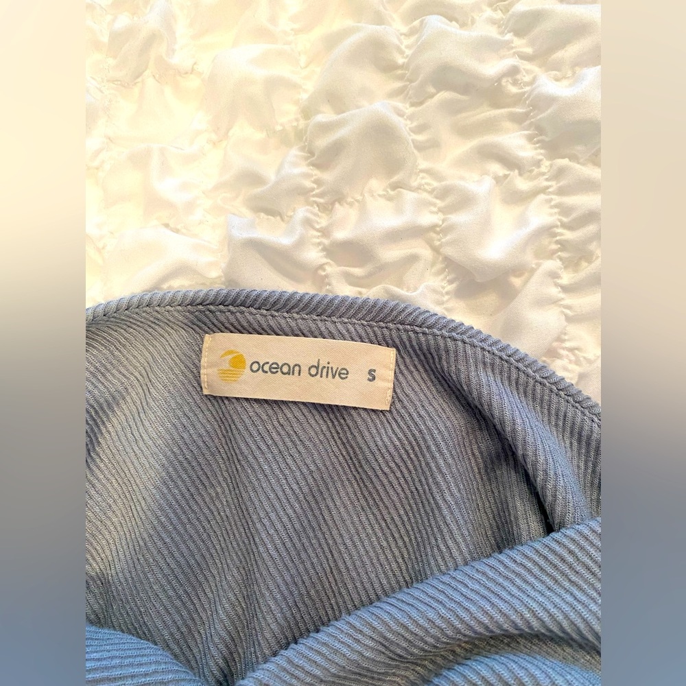 OCEAN DRIVE | One Shoulder blue cropped top | NEVER WORN